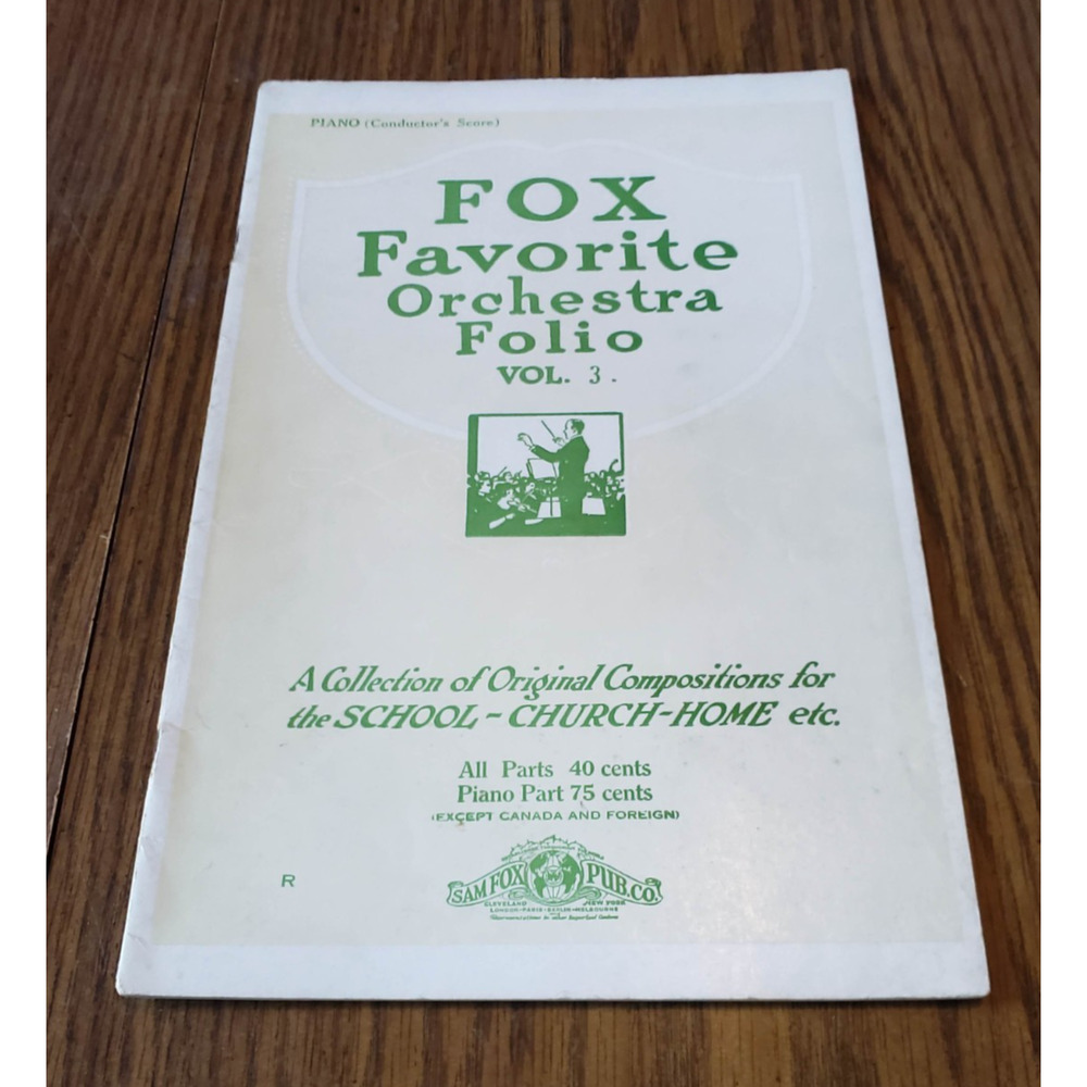 Fox Favorite Orchestra Folio Piano Volume One Sheet Music Book 1927